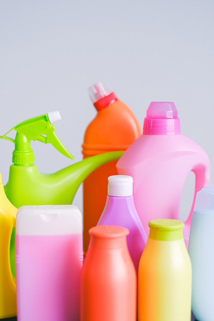 Cleaning kit on white background